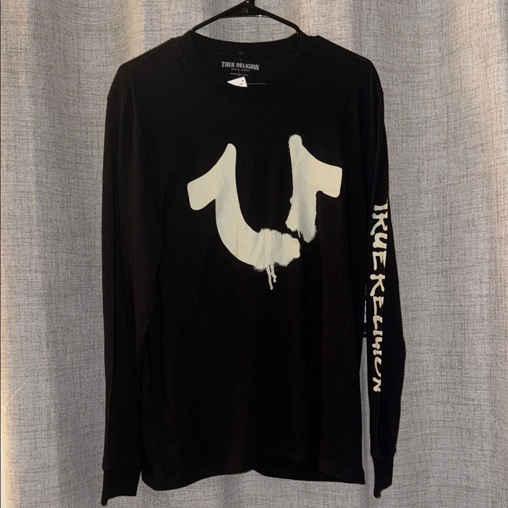 True Religion Black Shirt with White Logo